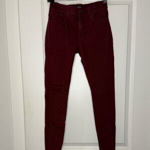 Express Women's Mid Rise Skinny Jeans - Burgundy